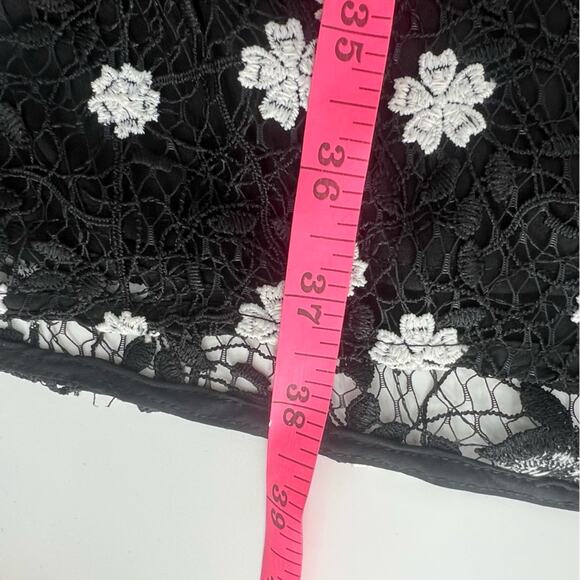 Monique Lhullier Eva lace dress floral black white sz 14 - Picture 9 of 10